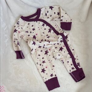Moon and Back Baby Onesie with Star Pattern